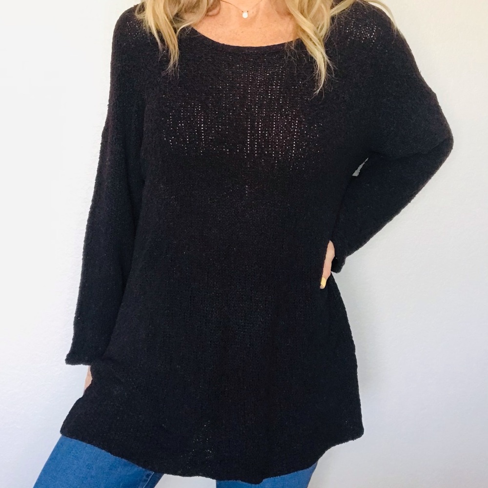Eileen Fisher Rayon Sweater Relaxed Fit in Plum Sz Medium